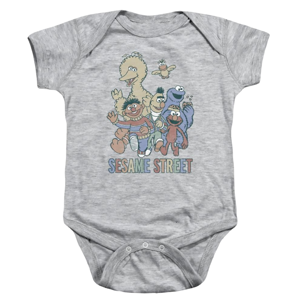 Sesame Street Colorful Group Baby Bodysuit Baby Bodysuit Sesame Street   
