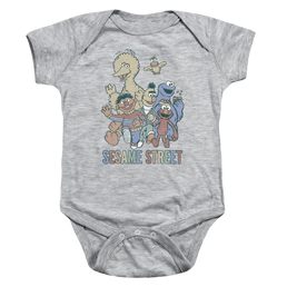 Sesame Street Colorful Group Baby Bodysuit Baby Bodysuit Sesame Street   