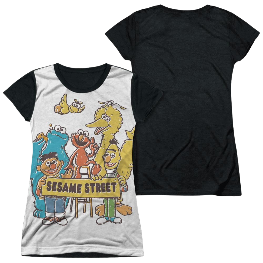 Sesame Street Block Party Juniors Black Back T-Shirt Juniors Black Back T-Shirt Sesame Street   
