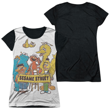 Sesame Street Block Party Juniors Black Back T-Shirt Juniors Black Back T-Shirt Sesame Street   