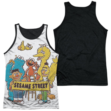 Sesame Street Block Party Men's Black Back Tank Men's Black Back Tank Sesame Street   