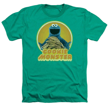 Sesame Street Cookie Iron On Men's Heather T-Shirt Men's Heather T-Shirt Sesame Street   