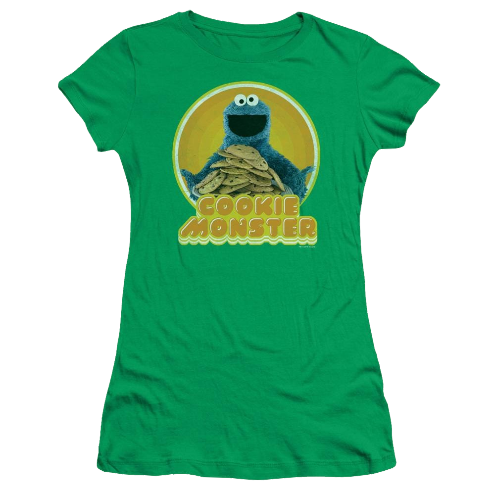 Sesame Street Cookie Iron On Juniors T-Shirt Juniors T-Shirt Sesame Street   