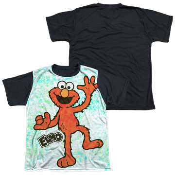 Sesame Street Elmo Scribble youth black back t-shirt for ages 8 to 12