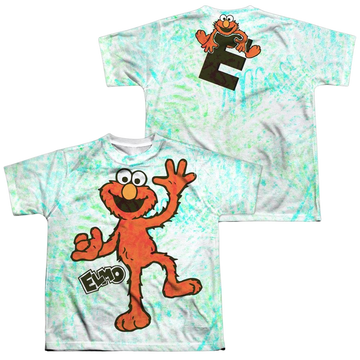 Sesame Street Elmo Scribble youth all-over print t-shirt for ages 8 to 12