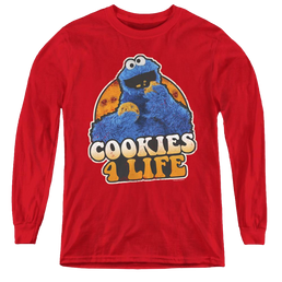 Sesame Street Cookies 4 Life - Youth Long Sleeve T-Shirt Youth Long Sleeve T-Shirt Sesame Street   