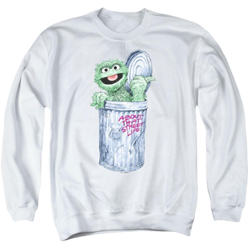 Sesame Street About That Street Life Men's Crewneck Sweatshirt Men's Crewneck Sweatshirt Sesame Street   