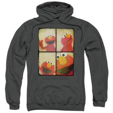 Charcoal pullover hoodie with Sesame Street Photo Booth Elmo graphic