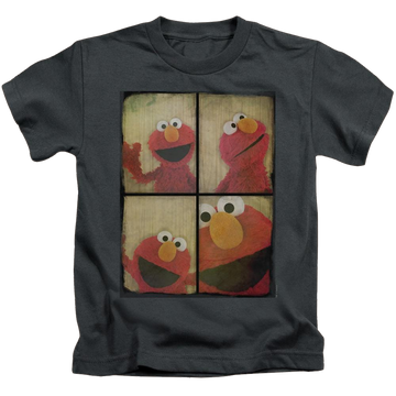 Charcoal kid's t-shirt for ages 4 to 7 with Sesame Street Photo Booth Elmo graphic