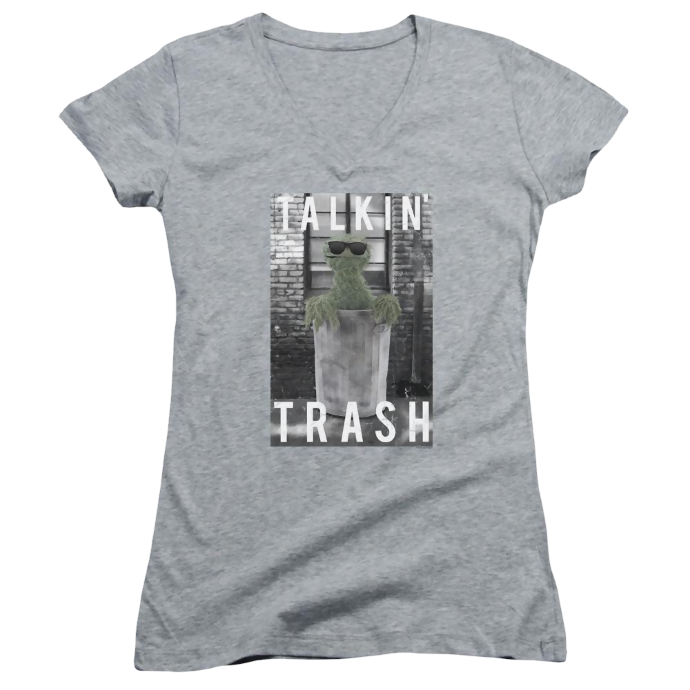 Sesame Street Talkin Trash Juniors V-Neck T-Shirt Juniors V-Neck T-Shirt Sesame Street   