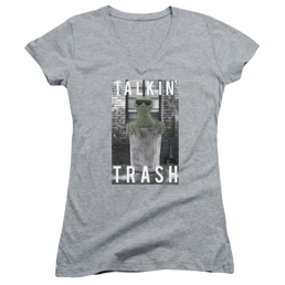 Sesame Street Talkin Trash Juniors V-Neck T-Shirt Juniors V-Neck T-Shirt Sesame Street   