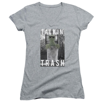 Sesame Street Talkin Trash Juniors V-Neck T-Shirt Juniors V-Neck T-Shirt Sesame Street   