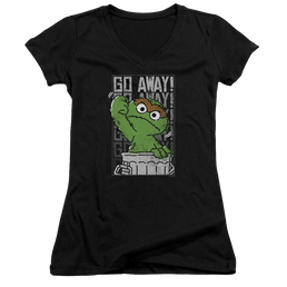 Sesame Street Go Away Juniors V-Neck T-Shirt Juniors V-Neck T-Shirt Sesame Street   