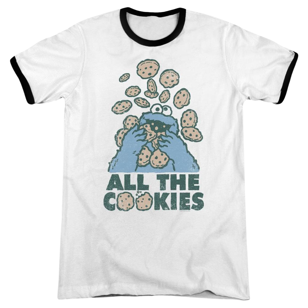 Sesame Street All The Cookies Men's Ringer T-Shirt Men's Ringer T-Shirt Sesame Street   