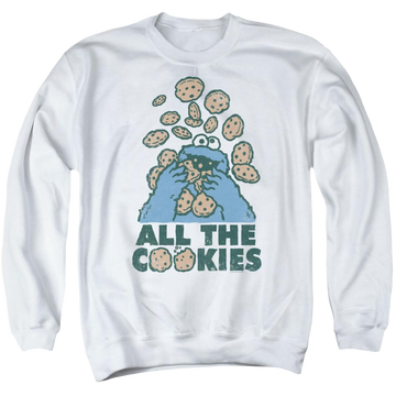Sesame Street All The Cookies Men's Crewneck Sweatshirt Men's Crewneck Sweatshirt Sesame Street   
