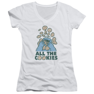 Sesame Street All The Cookies Juniors V-Neck T-Shirt Juniors V-Neck T-Shirt Sesame Street   