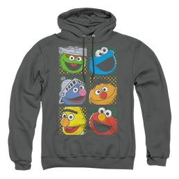 Sesame Street Group Squares - Pullover Hoodie Pullover Hoodie Sesame Street   