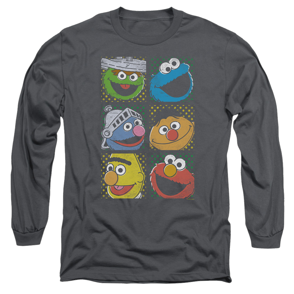 Sesame Street Group Squares - Men's Long Sleeve T-Shirt Men's Long Sleeve T-Shirt Sesame Street   