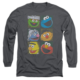 Sesame Street Group Squares - Men's Long Sleeve T-Shirt Men's Long Sleeve T-Shirt Sesame Street   