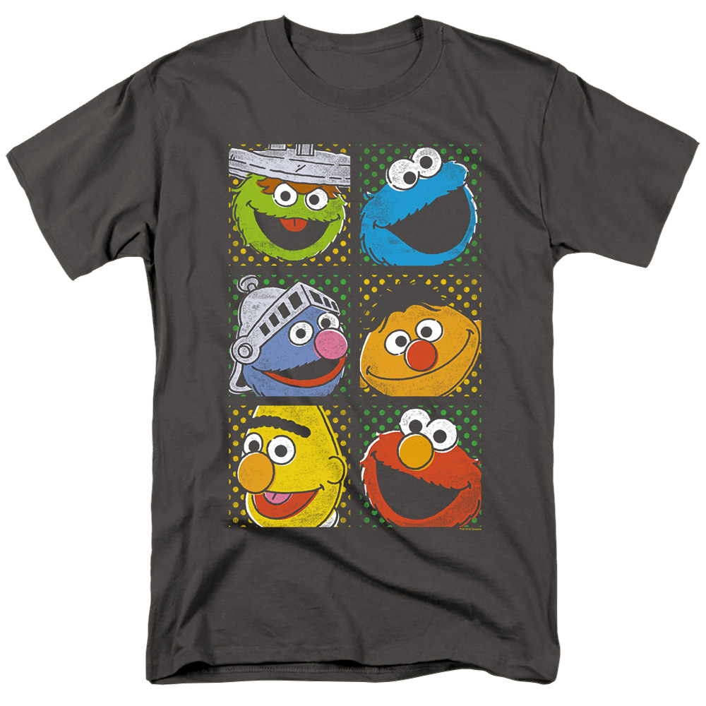 Sesame Street Group Squares - Men's Regular Fit T-Shirt Men's Regular Fit T-Shirt Sesame Street   