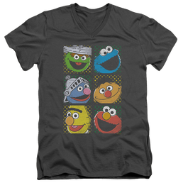Sesame Street Group Squares - Men's V-Neck T-Shirt Men's V-Neck T-Shirt Sesame Street   