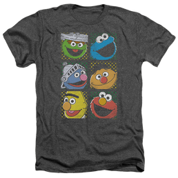 Sesame Street Group Squares - Men's Heather T-Shirt Men's Heather T-Shirt Sesame Street   