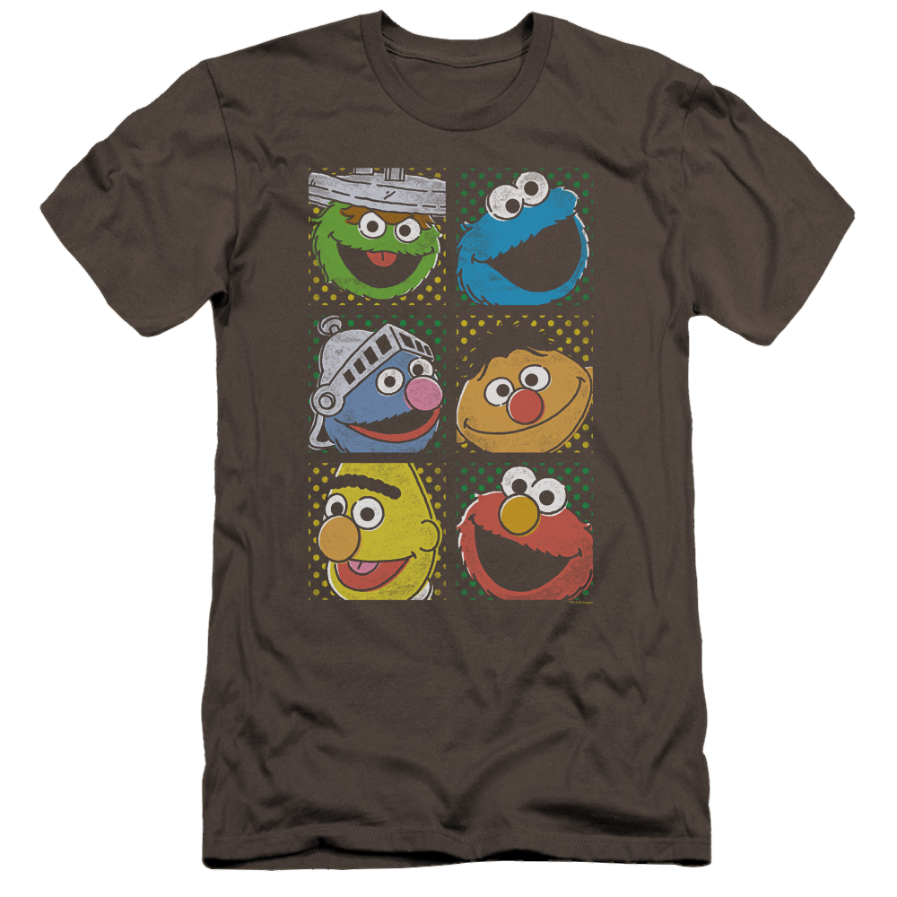 Sesame Street Group Squares - Men's Premium Slim Fit T-Shirt Men's Premium Slim Fit T-Shirt Sesame Street   