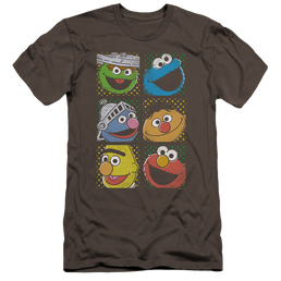 Sesame Street Group Squares - Men's Premium Slim Fit T-Shirt Men's Premium Slim Fit T-Shirt Sesame Street   