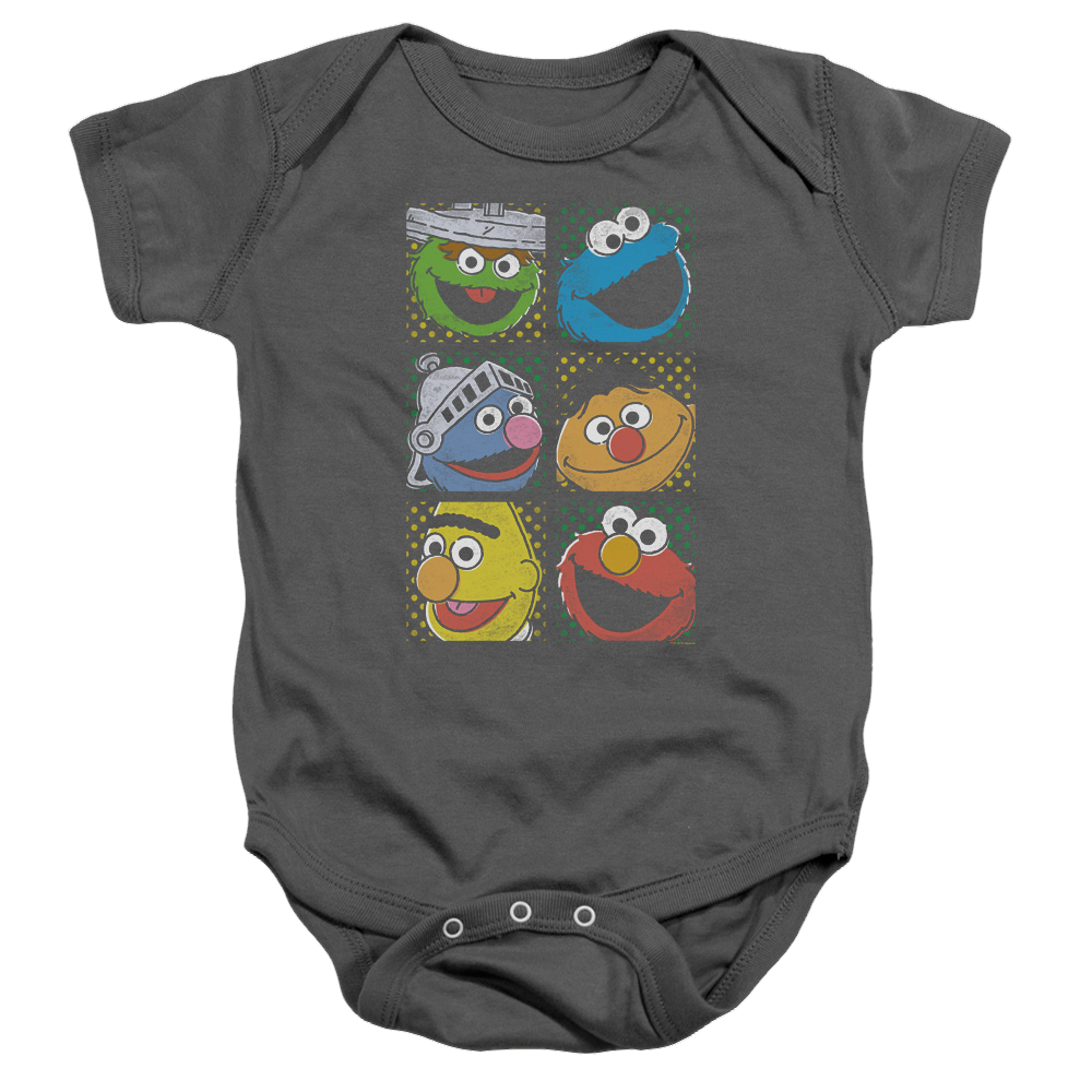 Sesame Street Group Squares - Baby Bodysuit Baby Bodysuit Sesame Street   