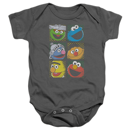 Sesame Street Group Squares - Baby Bodysuit Baby Bodysuit Sesame Street   