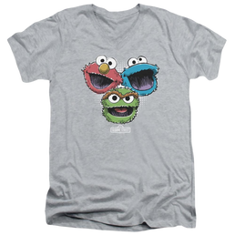 Sesame Street Halftone Heads Men's V-Neck T-Shirt Men's V-Neck T-Shirt Sesame Street   