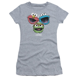 Sesame Street Halftone Heads Juniors T-Shirt Juniors T-Shirt Sesame Street   