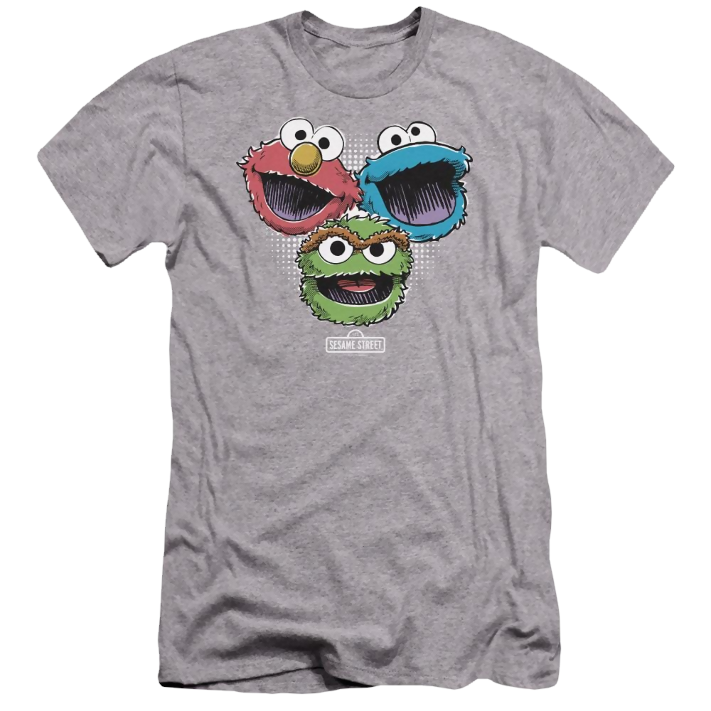 Sesame Street Halftone Heads Men's Premium Slim Fit T-Shirt Men's Premium Slim Fit T-Shirt Sesame Street   
