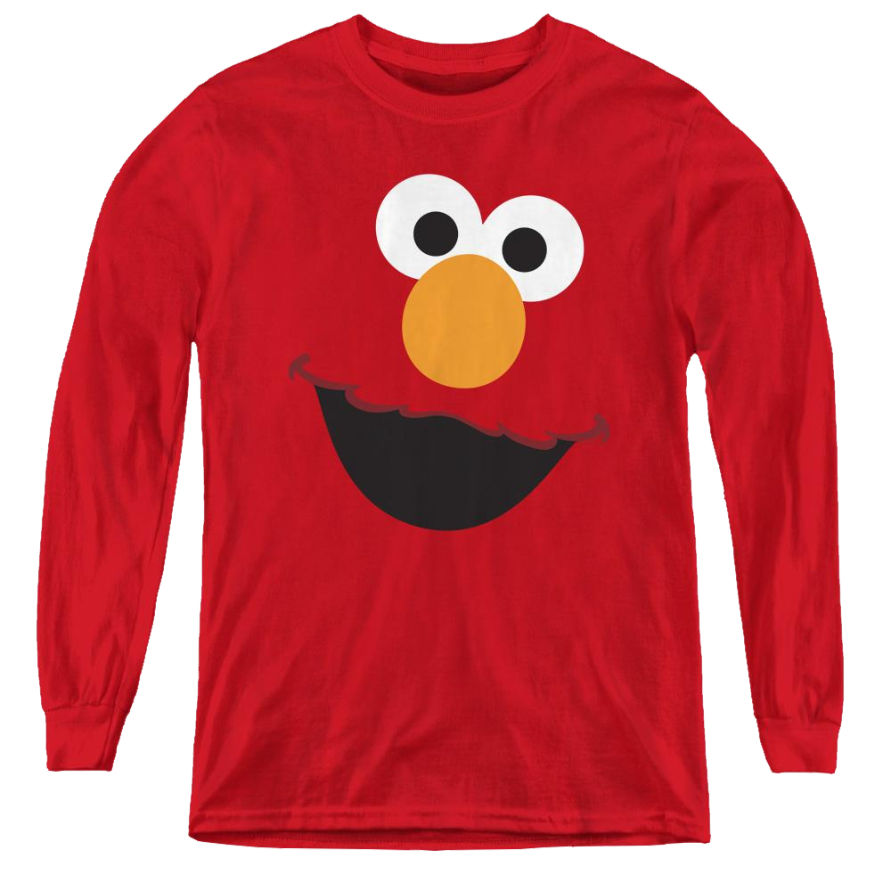 Sesame Street Elmo Face - Youth Long Sleeve T-Shirt Youth Long Sleeve T-Shirt Sesame Street   