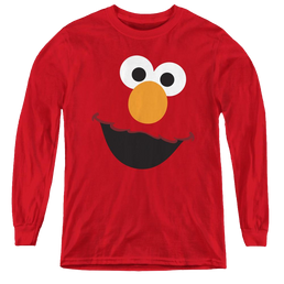 Sesame Street Elmo Face - Youth Long Sleeve T-Shirt Youth Long Sleeve T-Shirt Sesame Street   