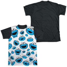 Sesame Street Cookie Face Pattern - Men's Black Back T-Shirt Men's Black Back T-Shirt Sesame Street   