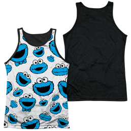 Sesame Street Cookie Face Pattern - Men's Black Back Tank Top Men's Black Back Tank Sesame Street   