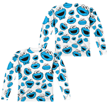 Sesame Street Cookie Face Pattern men's all-over print long sleeve
