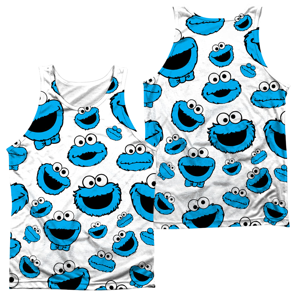 Sesame Street Cookie Face Pattern (F/B) - Men's All Over Print Tank Men's All Over Print Tank Sesame Street   