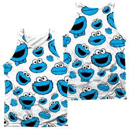 Sesame Street Cookie Face Pattern (F/B) - Men's All Over Print Tank Men's All Over Print Tank Sesame Street   
