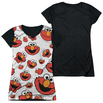Sesame Street Elmo Face Pattern Juniors Black Back T-Shirt Juniors Black Back T-Shirt Sesame Street   