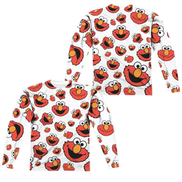 Sesame Street Elmo Face Pattern Men's All-Over Print T-Shirt Men's All-Over Print Long Sleeve Sesame Street   