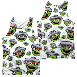 Sesame Street Oscar Face Pattern F/B - Men's All Over Print Tank Top Men's All Over Print Tank Sesame Street   