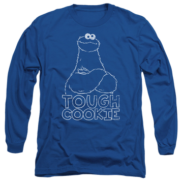 Royal men's long sleeve t-shirt with Sesame Street Tough Cookie graphic