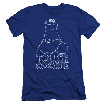Royal men's premium slim fit t-shirt with Sesame Street Tough Cookie graphic