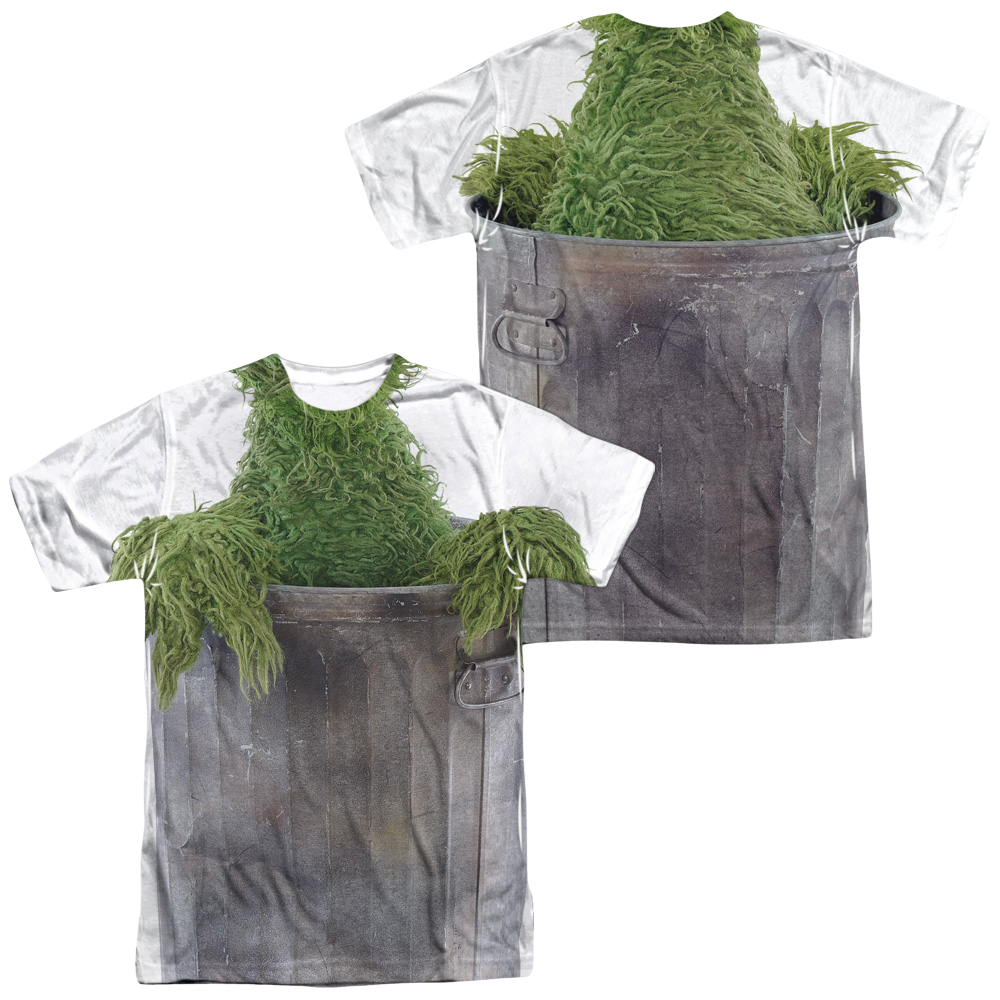 Sesame Street Oscar Costume (Front/Back Print) - Men's All-Over Print T-Shirt Men's All-Over Print T-Shirt Sesame Street   