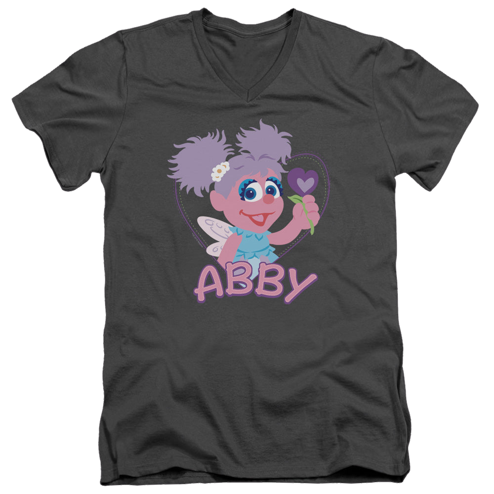 Sesame Street Flat Abby - Men's V-Neck T-Shirt Men's V-Neck T-Shirt Sesame Street   