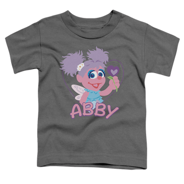 Charcoal toddler t-shirt with Sesame Street Flat Abby graphic