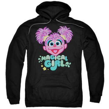 Black pullover hoodie with Sesame Street Scribble Head graphic