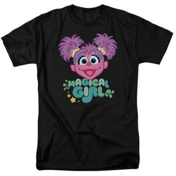 Black men's regular fit t-shirt with Sesame Street Scribble Head graphic